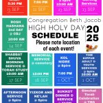High Holiday Schedule
