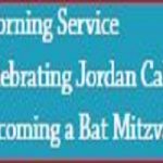 Shabbat Morning Service celebrating Jordan Cahn becoming a Bat Mitzvah - In Person and on Zoom